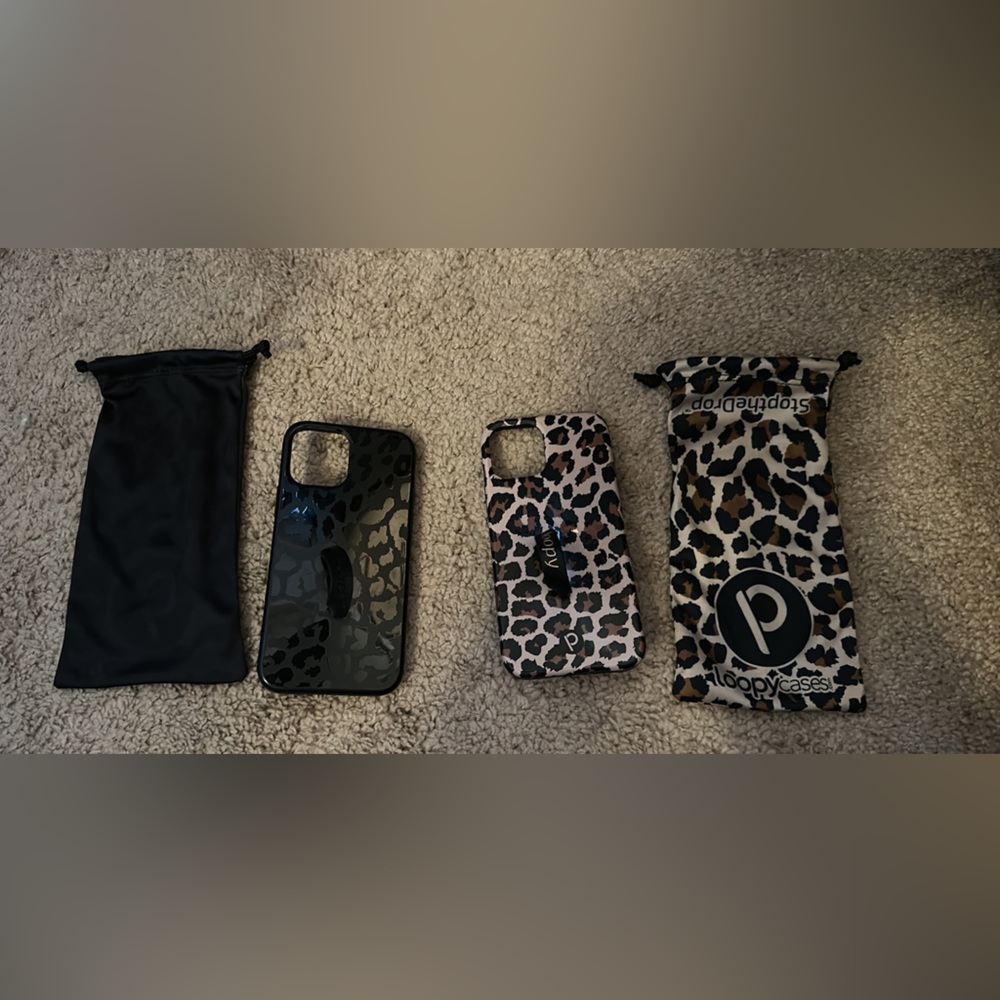 Two iPhone 12 loopy cases